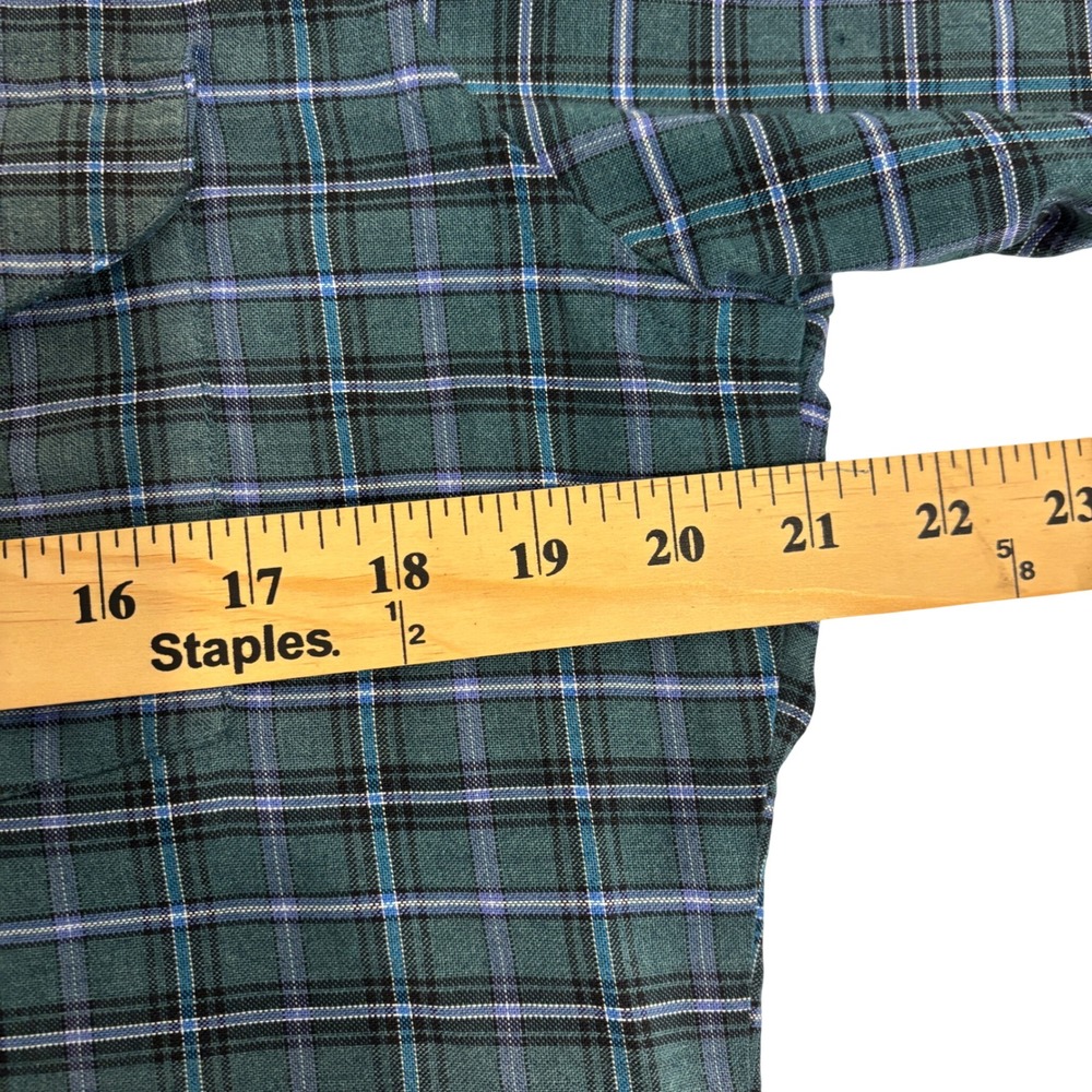 Ely Cattleman Western Pearl Snap Shirt Mens M Teal Blue Plaid Wrinkle Resistant - Picture 6 of 10
